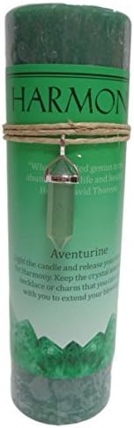 Aventurine Crystal Energy Pillar Candle And Pendant Stone For Harmony