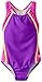 Speedo Big Girls' Sport Splice One Piece with Shelf Bra Swimsuit