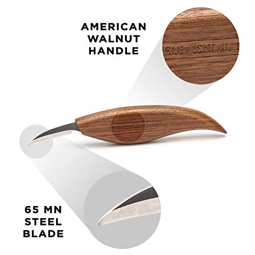 Elemental Tools Whittling Knife Wood Carving Knife for Detail Knife