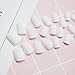 Bridalvenus False Nails 24Pcs/Set Fake Nails Bridal Full Cover Medium White Color Nail Tips with Design Press on Nails with Glue and Adhesive Tab for Women and Girls
