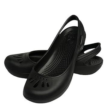 crocs thea slingback flats black