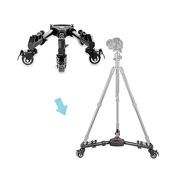 Neewer Fotografie Professionell Schwerlast-Stativ Dolly mit Gummi-Räder und verstellbaren Beinbefestigungen für Canon Nikon Sony DSLR-Kameras Camcorder Foto Videobeleuchtung – Bild 4