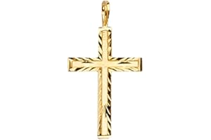 THE WORLD JEWELRY CENTER 14k REAL Yellow Gold Cross Religious Charm Pendant (Size : 22 x 12 mm)