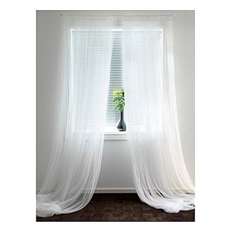 98 X 110 Inch Sheer Curtains 2 Panel Window Door Bedroom Natural