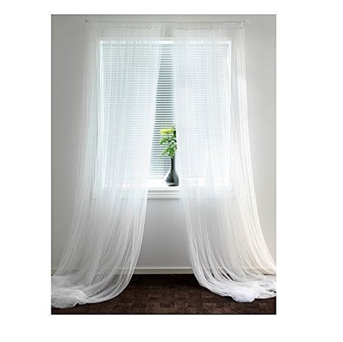 Ikea Lill Sheer Curtains 2 Panels 98 X 110 (1 Curtain Pair, White)