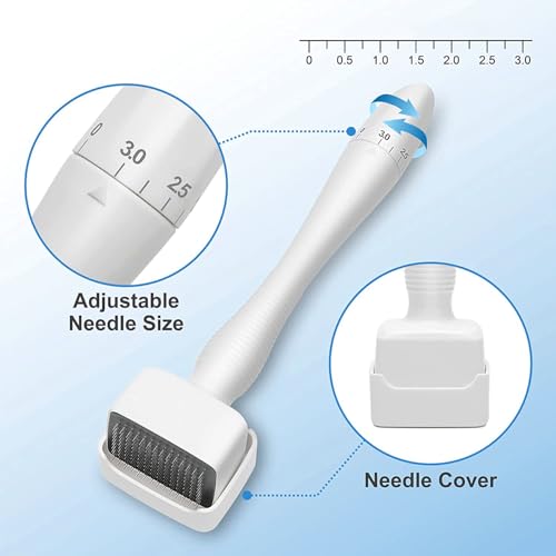 Derma Stamp Microneedling Pen Dermastamp Roller Adjustable | 0-3 mm professional 140 titanium pins hair beard face body
