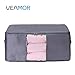 VEAMOR Comforter Storage Bags Pack of 2,Pillow Beddings/Blanket Clothes Organizer Storage Containers with Zippers,Breathable and Moistureproof(Grey 2pcs, XXL)