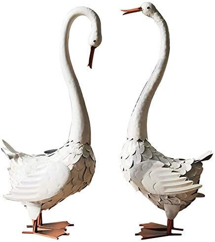 SDBRKYH Garden Goose Sculpture, Decorative Swan Statue Decorative Animal Model Simulation Animal Swan Garden Landscape Decoration