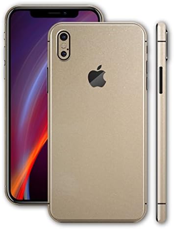 EasySkinz Gadgets WRAP Printed Skin Split Back & Sides Only - Glossy Champagne Gold Metallic for Apple iPhone 10 / iPhone X