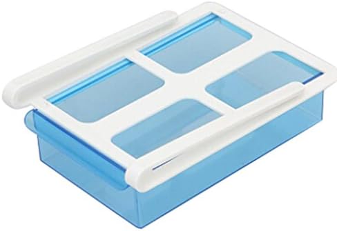 Iusun Box Refrigerator Storage Box, Slide Fridge Freezer Organizer Refrigerator Storage Rack Shelf Drawer (Blue)