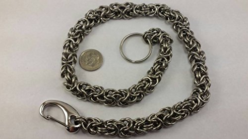 Stainless Steel Byzantine Weave Chainmail Wallet Chain - Thumbnail 3