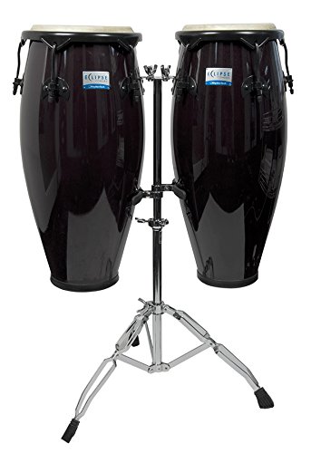 Eclipse Conga Set w/Stand Black Finish - Rhythm Tech