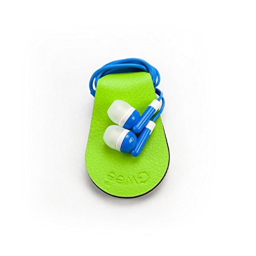 Gwee - Sport Guppy, Magnetic Headphone Cable Storage Clip, Secure Headphone Cords During Workouts, Screen Cleaner & Sunglass Holder, Earbuds not Included, Lime Green 2-Pack