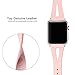 Secbolt Leather Bands Compatible with Apple Watch Band 38mm 40mm iwatch Series 6 5 4 3 2 1 SE, Slim Strap with Breathable Hole Replacement Wristband Women, Pink