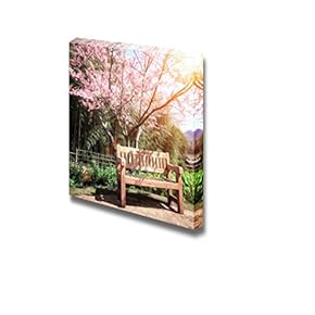 Tranquil Garden Bench Under Cherry Blossom Tree Oil...
