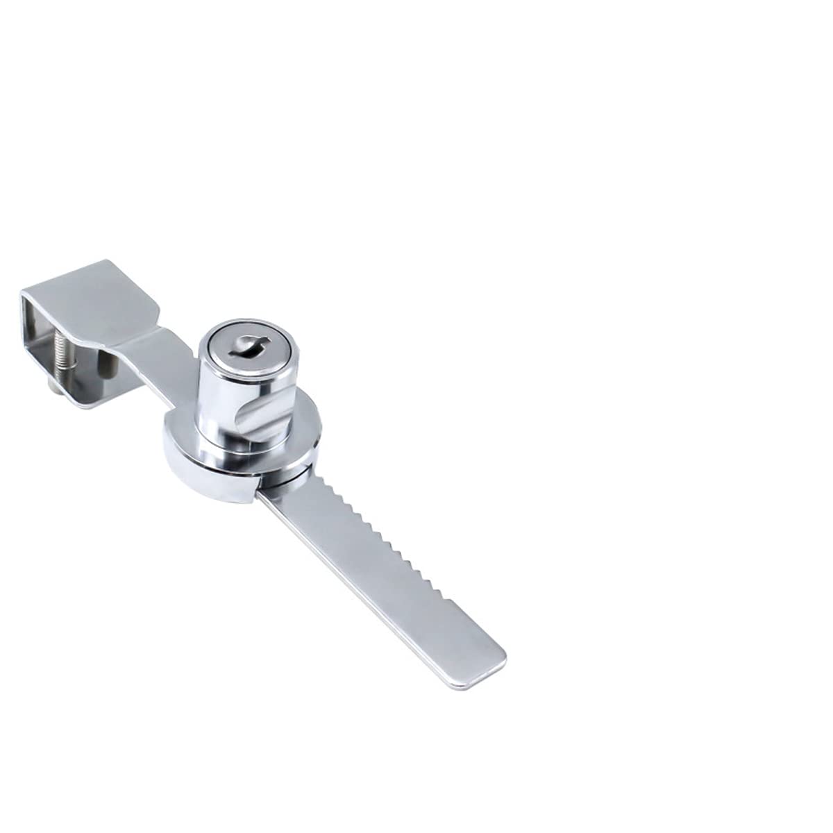 Boxonly Sliding Glass Door Ratchet Lock Zinc Alloy Single Opening Window Lock Showcase Display Cabinet with Key Glass Door