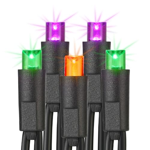 Brizled Halloween String Lights Purple Green Orange 100 LED