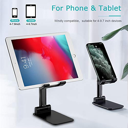 I love e iFecco Universale Supporto Dock, Porta Cellulare da Tavolo Regolabile per Tablet/Telefono Regolabile e Antiscivolo, Supporto Smartphone Compatibile con iPhone, Samsung, Huawei, Kindle (Nero)