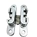 Smbbit Invisible Concealed Cross Hinges Wooden Doors,Zinc Alloy,2.36 in (59.8MM) Leaf Height, 0.5 in (12.8MM) Leaf Width, 0.7 in (17.6MM) Blade Thickness ,Satin Nickel Finish (1 Pair)