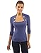 PattyBoutik Women Bolero Button Long Sleeve Blouse (Blue Medium)