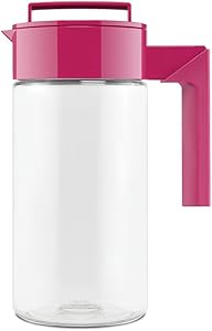 Takeya Patented and Airtight Pitcher Made in the USA, 1 Quart, Raspberry