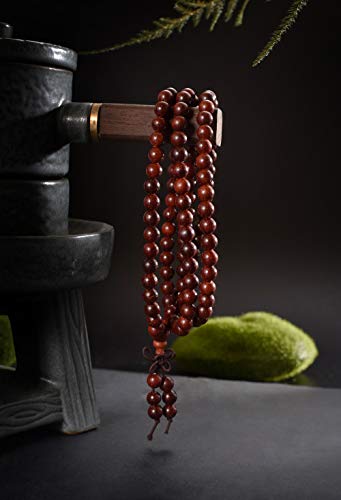 anzhongli JIIUZUO Mala Beads Bracelet Necklace for Men Women 108 6mm Natural Wood Beads Elastic Cord - Thumbnail 4