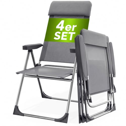 Casaria Gartenstühle 4er Set 130 kg Belastbarkeit