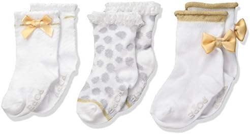 Rosie Pope Accessories Baby Girls' 3pk Crew Lovely, Gold, 12-24 Months