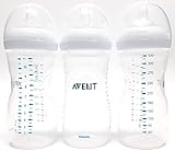 Philips Avent BPA Free Natural Polypropylene Bottle, 11 Ounce, 3-Count