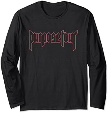 Unisex Justin Bieber Purpose Tour Merch Outline Long Sleeve T-Shirt 2XL Black