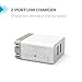 Sensus Dual Port USB Travel Wall Charger Adapter with Smart IC and Foldable Plug Cube for iPhone X/8/8 Plus/7/6S/6S Plus/6 Plus/6/SE/5, Samsung Galaxy S8/S7/S6/S5 Edge, LG, HTC, Huawei, Moto and More