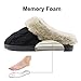 ULTRAIDEAS Women's Cable Knit Slippers with Memory Foam and Faux Fur Collar, Fuzzy Slip-on House Shoes with Anti-Skid Sole for Indoor/Outdoor