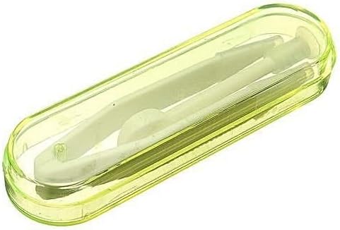 Contact Lens Inserter Remover Soft Tip Tweezers & Case Hygienic Daily Use UK (Yellow Transparent, 1 Set)