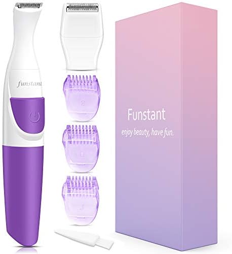 Funstant VIO専用シェーバー Vライントリマー アンダーヘアシェーバー 女性用シェーバー VIOゾーンシェーバー ムダ毛処理 レディースシェーバー ビキニラインケア 乾電池式 日本語取扱説明書