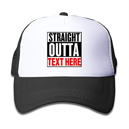 Waldeal Custom Text Boys Straight Outta Timeout Kids Adjustable Baseball Cap Mesh Trucker Hats Black