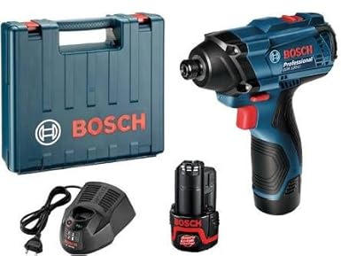 Bosch GDR 120 LI Cordless Impact Driver with Double Battery (Blue, 3-Piece)