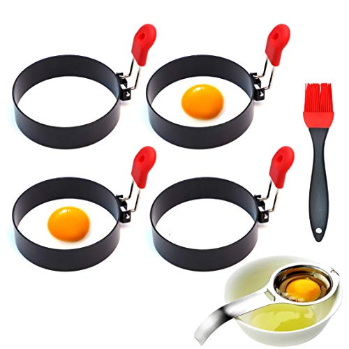 3.5 Inch Large Egg Rings for Griddle or Frying Round Egg for Breakfast