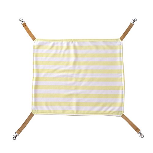 Stylish Pet Cat Hanging Bed Hammock Comfy Swing Bed - Small Animal Sleep Hanging Bed Soft Comfy Cage Bed for Ferret Kitty Puppy Bunny (Small, Yellow)