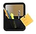 Tools for School Magnetic Locker Mirror - Magnetic Locker Mirror for School Locker with Elastic Mesh and 5 Push Pins - Pocket Organizer for Pens, Pencils and Markers - (Black)