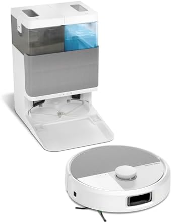 Roomba Plus 505 Combo + Stazione AutoWash, Robot Aspirapolvere Lavapavimenti, ClearViewPro LiDAR,DualClean,SmartScrub, Riconoscimento Oggetti, Pulizia a Zone, Controllo Vocale e App, Bianco