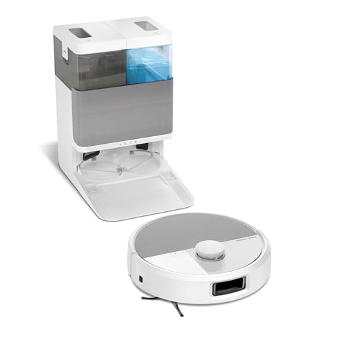 Roomba Plus 505 Combo + Stazione AutoWash, Robot Aspirapolvere Lavapavimenti, ClearViewPro LiDAR,DualClean,SmartScrub, Riconoscimento Oggetti, Pulizia a Zone, Controllo Vocale e App, Bianco