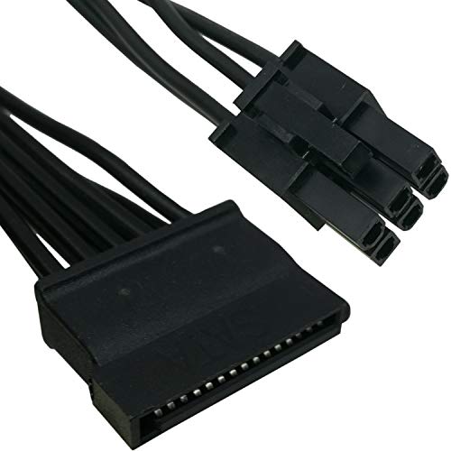 COMeap 6 Pin to 3X 15 Pin SATA Hard Drive HDD Power Adapter Cable Only for EVGA GQ Series Semi Modular Power Supply 20-in(50cm)