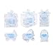 Lunaura Keepsake 12 pcs Glass Baby Boy Stroller Baby Powder Scented Candle, Blue