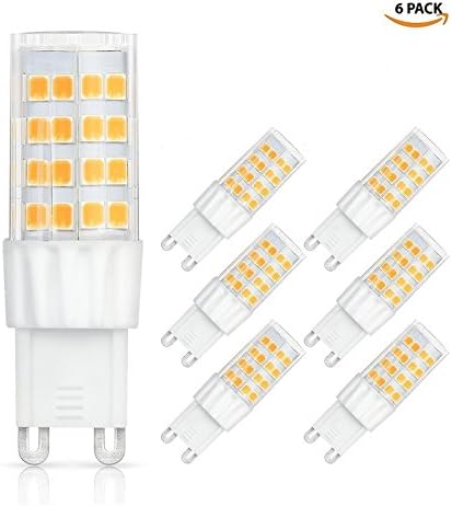 Yoky G9 LED Light Bulbs,5W(45W Equivalent),Warm White 3000K,400LM,CRI>80,110-130V Ceramic LED Bulb,Pack of 6[Energy Class A]
