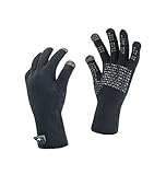 SEALSKINZ Unisex Waterproof All Weather Ultra Grip Knitted Glove, Black, Medium
