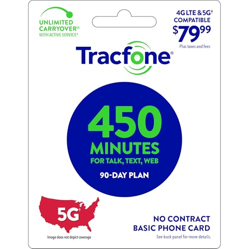 TracFone $79.99 Basic Phone Plan, 450 Minutes, 90 Days [Physical Delivery]