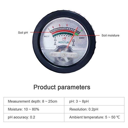 RONSHIN Moisture Humidity Meter PH Tester for Garden Soil Metal Probe Hygrometer Indoor - Thumbnail 3