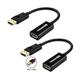 Cable Matters 2-Pack DisplayPort to HDMI Adapter (DP to HDMI Adapter is NOT Compatible with USB Ports, Do NOT Order for USB Ports on Computers)
