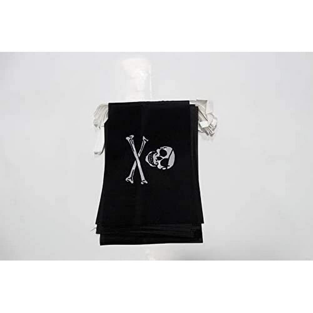 AZ FLAG Pirate Regular Bunting Flag, 20 Ft Garland 20 Small Pirates Flags 8'' x 6'', 100% Polyester String Pennant, 6 meters