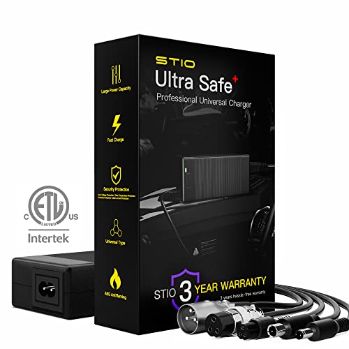 stio Universal Battery Charger for Razor Wheelchairs/ATV, 29.4V 2A 3Prong DC5525 XLR Connector Power Supply for 24V Dirt Quad, Sports Mod Battery Power Adapter ETL Certified